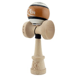 Kendama X Zen Series Originala, Profesionala, Vivimall, Super Sticky cu Cupe Mari V3, King Size Cups, Rulment Metalic si Gaura in Baza, din Lemn 18 cm, Ata 55 cm, Maro