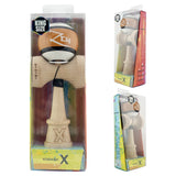 Kendama X Zen Series Originala, Profesionala, Vivimall, Super Sticky cu Cupe Mari V3, King Size Cups, Rulment Metalic si Gaura in Baza, din Lemn 18 cm, Ata 55 cm, Maro