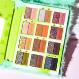 Set de Machiaj Kevin&Coco, 38 culori, Fard Ochi, Iluminatoare si Contouring, Husa Pufoasa, Model Broscuta, 17.3x12.5x5 cm, Multicolor - vivimall.ro