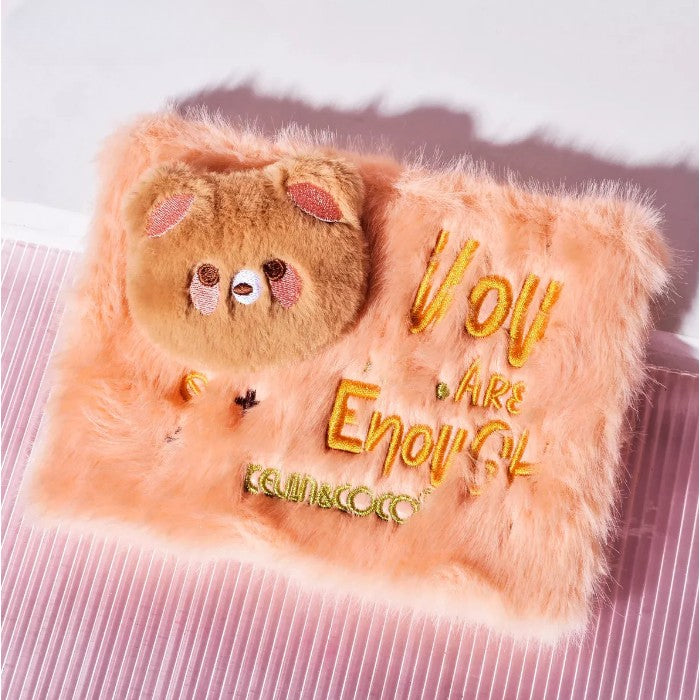 Set de Machiaj Kevin&Coco, 6 culori Iluminator, Husa Pufoasa, Model Ursulet, 17.3x12.5x5 cm, Multicolor - vivimall.ro