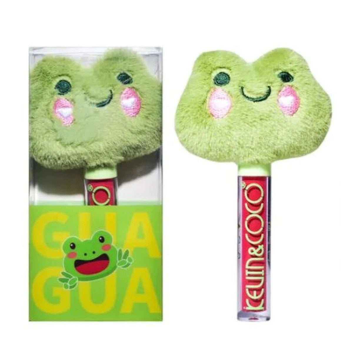 Luciu de Buze, Kevin&Coco, Animat de Plus, Model Broasca, Verde - vivimall.ro