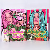 Set de Machiaj Kevin&Coco, 72 de Culori, Paleta de Farduri, Iluminatoare, Blush, Model Christmas Babe, Oglinda Rotunda, 25.5x20x1.7 cm, Multicolor - vivimall.ro