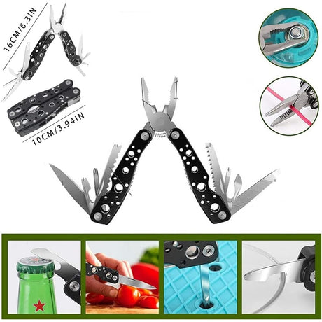 Kit supravietuire multifunctional Flippy, Instrumente profesionale, Agatatoare ghiozdan, pentru Camping, Drumetii, Aventuri in aer liber, borseta inclusa, gri - vivimall.ro