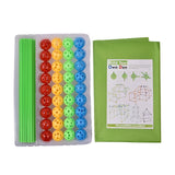 Kit De Constructie Fort 3D Pentru Copii, 560 G, 36 Sfere, 51 Tije, Panza Verde Impermeabil, 3 Ani, Educativ, Multicolor