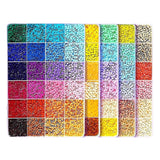 Kit mărgele perle DIY 3D cu 10000 piese în 120 culori, diametru 2.6 mm, cutie organizatoare multicolor, vedere de ansamblu