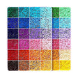 Kit mărgele perle DIY 3D cu 4000 piese în 48 culori, 2.6 mm, cutie organizatoare compartimentată, vedere de ansamblu