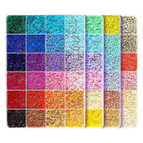 Kit mărgele perle DIY 3D cu 8000 piese în 96 culori, cutie organizatoare compartimentată, diametru 2.6 mm