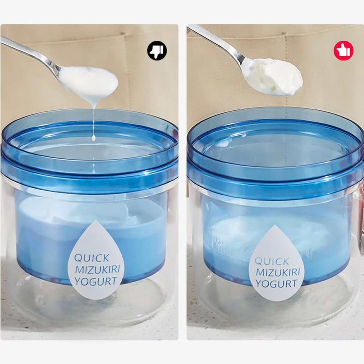 Kit Presa Pentru Branza, Vivimall, Filtru de Iaurt, Strecuratoare de Iaurt Grecesc, Filtru de Lapte, 15x14x15 cm, Albastru - vivimall.ro