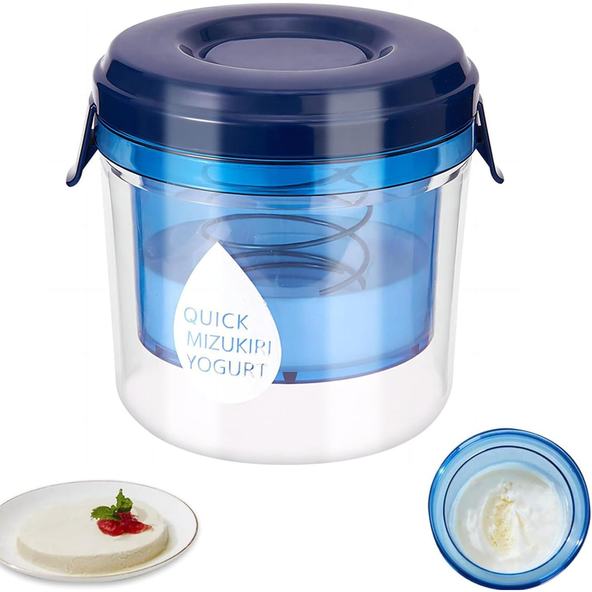 Kit Presa Pentru Branza, Filtru De Iaurt, Strecuratoare De Iaurt Grecesc, Filtru De Lapte, 15X14X15 Cm, Albastru - vivimall.ro