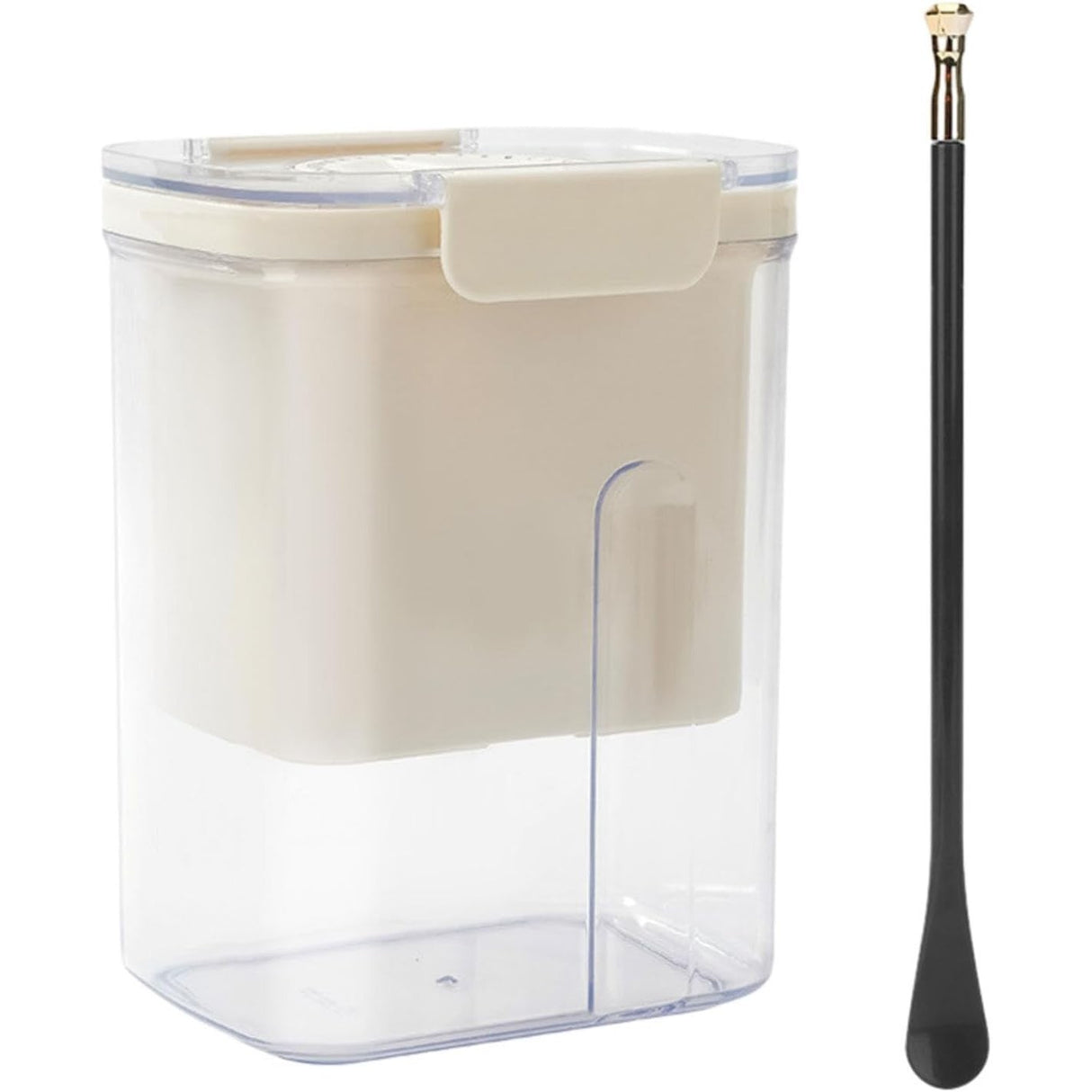 Kit Presa Pentru Branza, Filtru De Iaurt, Strecuratoare De Iaurt Grecesc, Filtru De Lapte, 18X9.7X13 Cm, Lingura Neagra 20X1.6 Cm, Alb - vivimall.ro
