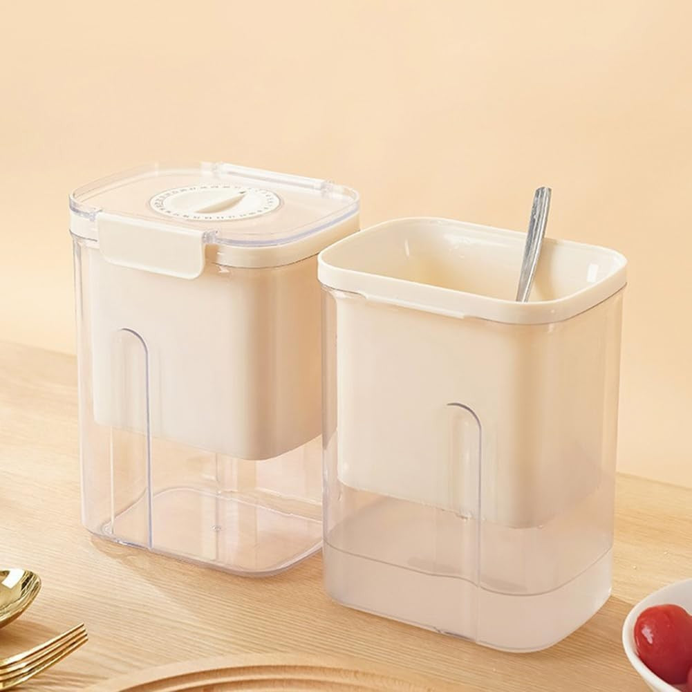 Kit Presa Pentru Branza, Filtru De Iaurt, Strecuratoare De Iaurt Grecesc, Filtru De Lapte, 18X9.7X13 Cm, Lingura Alba 20X1.6 Cm, Alb - vivimall.ro