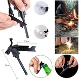 Kit Supravietuire 19 In 1 Cutit/Busola/Lanterna/Fluier/Chingi/Paracord, Pentru Caping, Drumetii, Aventuri, Insturmente Profesionale, Negru - vivimall.ro