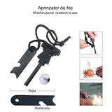 Kit supravietuire multifuncional Flippy, 42 de Instrumente Profesionale, Echipament de prim-ajutor, Drumetie, Camping, Negru - vivimall.ro