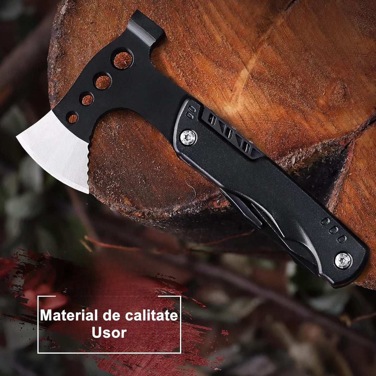 Kit supravietuire multifunctional 16 in 1 Vivimall, Instrumente profesionale, Agatatoare ghiozdan, pentru Camping, Drumetii, Aventuri in aer liber, borseta inclusa, negru - vivimall.ro