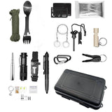 Kit Supravietuire Multifunctional Instrumente Profesionale, Agatatoare Ghiozdan, Pentru Camping, Drumetii, Aventuri In Aer Liber, Negru