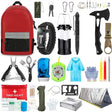 Kit supravietuire multifunctional Flippy, Instrumente profesionale, Agatatoare ghiozdan, pentru Camping, Drumetii, Aventuri in aer liber, borseta inclusa, gri - vivimall.ro