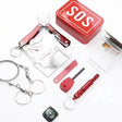 Kit Supravietuire Multifunctional Instrumente Profesionale, Tip Cutie, Pentru Camping, Drumetii, Aventuri In Aer Liber, Borseta Inclusa, Rosu - vivimall.ro