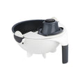 Tocator Multifunctional, Lame Otel Inoxidabil, Cu Suport Scurgere, Maner, Protectie Mana, 22X22X12 Cm, Alb Negru - vivimall.ro