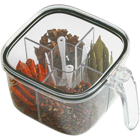 Cutie Depozitare Alimente, Din Plastic/Silicon, 5 Compartimente, Alb/