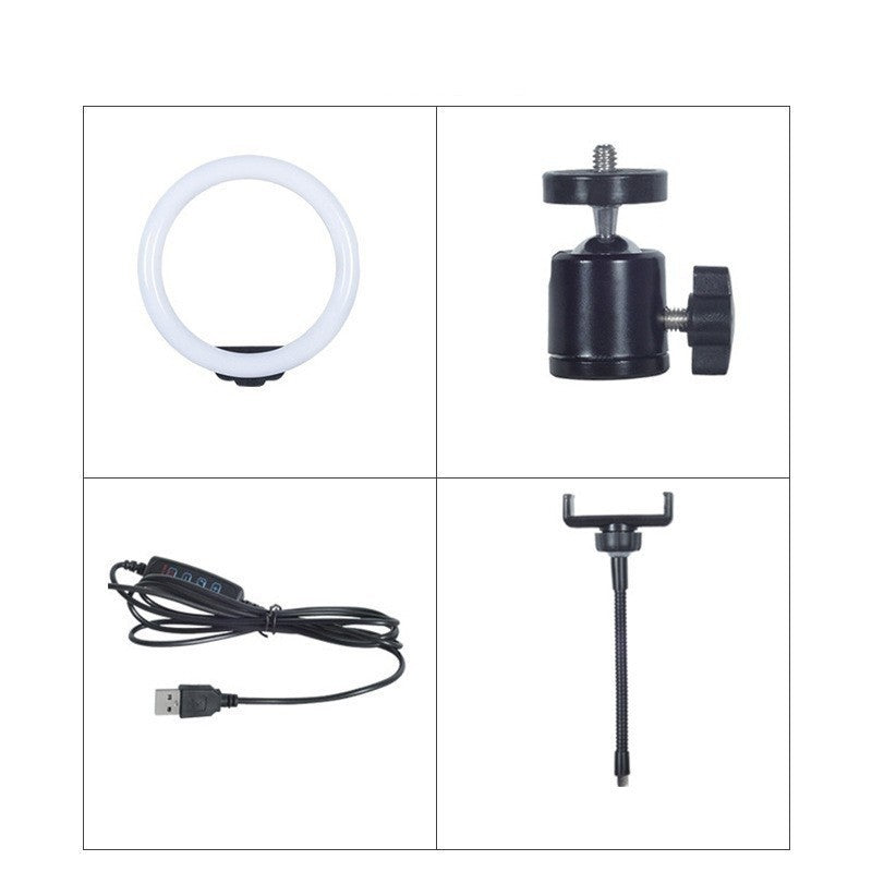 Lampa Circulara RingLight, Flippy, din ABS, 120 LED-uri, 3 Culori de Lumina, 3 Trepte de Intensitate, Rotire 360, 26 cm Diametru, Negru - vivimall.ro