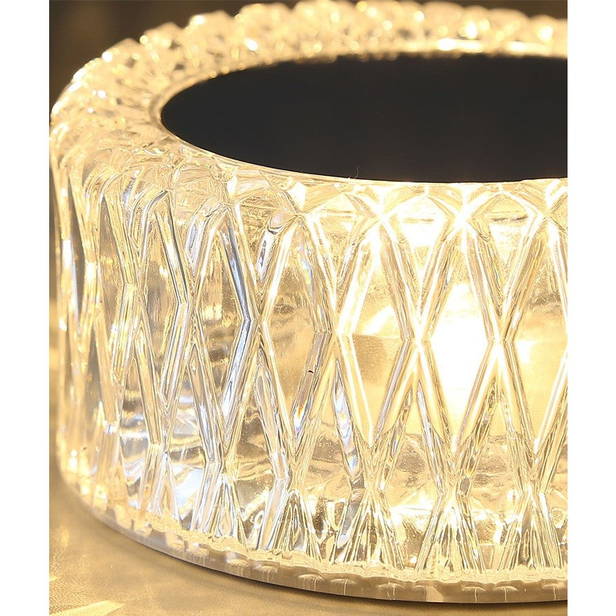 Lampa LED RGB 16, Vivimall, 3 Nivele de Intensitate, Incarcare USB, 3W, Cristal Acrilic, 6x12 cm, Telecomanda, Transparent - vivimall.ro