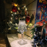 Lampa de birou pe LED RGB 16, Flippy, dimmer tactil, 3 nivele de intensitate, incarcare USB, 3W, Cristal Acrilic, 26x12 cm, cu telecomanda, transparent