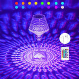 Lampa De Birou Pe Led Rgb 16, Dimmer Tactil, 3 Nivele De Intensitate, Incarcare Usb, 3W, Cristal Acrilic, Cu Telecomanda, Forma Pahar - vivimall.ro