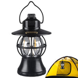 Lampa De Camping Retro Portabila, Felinar Vintage Led Abs, Acumulator Inclus 1200 Mah, Reincarcabila, 20 Cm Inaltime, 3 Moduri De Iluminare, Intensitate Reglabila,Lampa Portabila Pentru Cort In Aer Liber - vivimall.ro