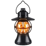 Lampa De Camping Retro Portabila, Felinar Vintage Led Abs, Acumulator Inclus 1200 Mah, Reincarcabila, 20 Cm Inaltime, 3 Moduri De Iluminare, Intensitate Reglabila,Lampa Portabila Pentru Cort In Aer Liber - vivimall.ro