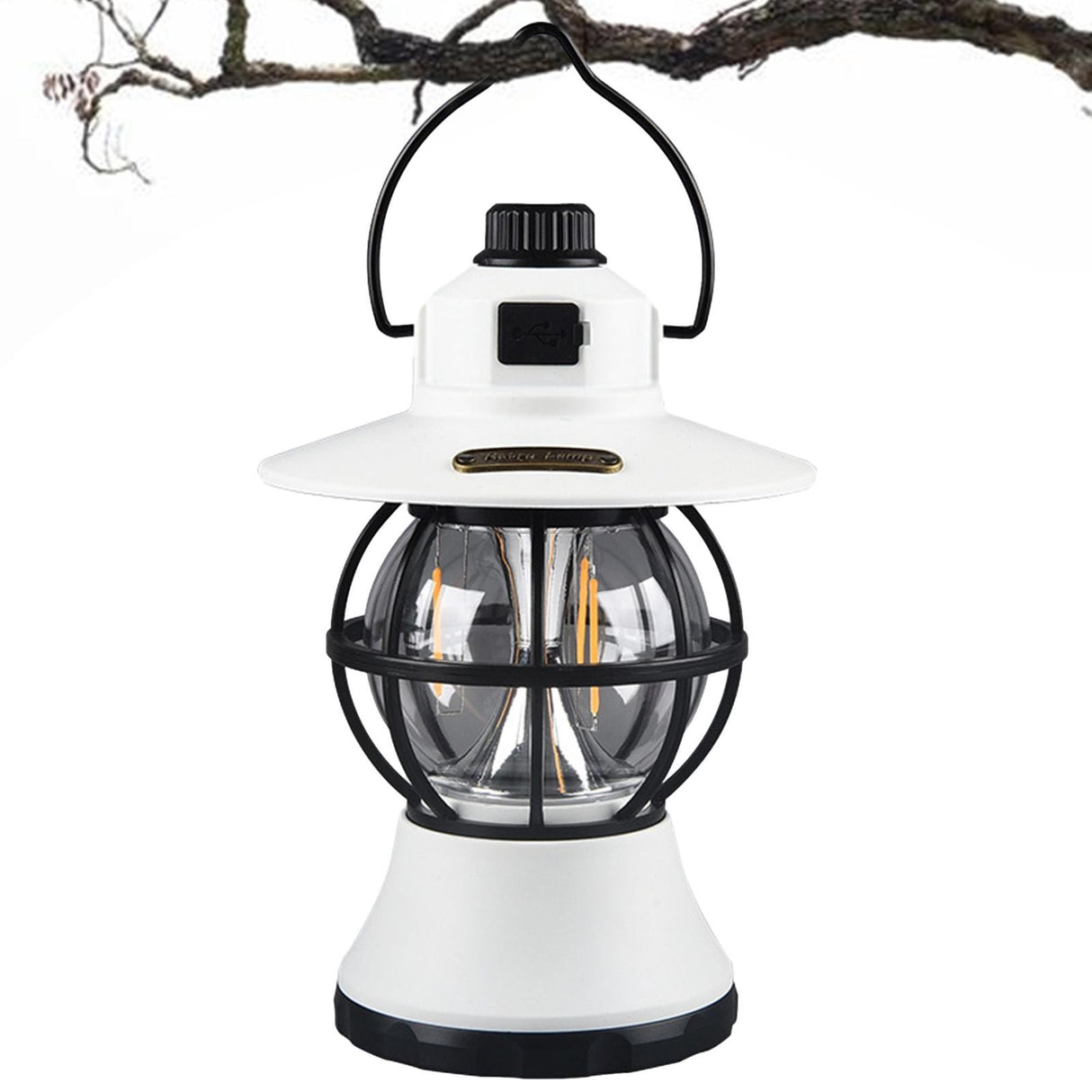 Lampa De Camping Retro Portabila, Felinar Vintage Led Abs, Acumulator Inclus 1200 Mah, Reincarcabila, 20 Cm Inaltime, 3 Moduri De Iluminare, Intensitate Reglabila,Lampa Portabila Pentru Cort In Aer Liber - vivimall.ro
