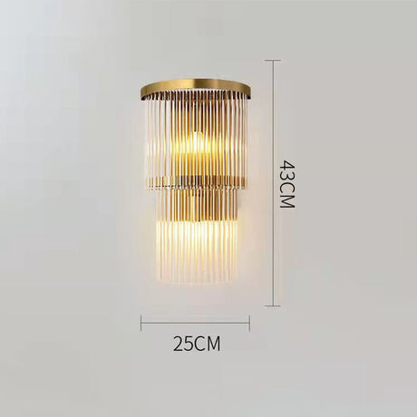 Lampa de Perete in Interior, Flippy, Lampa de Lux pentru Decor de Interior, Corp de Iluminat Tip aplica, din Inox Auriu si Cristal, Lumina Calda Rece Neutra, 43 x 25 cm, Ideal pentru Camere Mici si Medii, Transparent Auriu - vivimall.ro