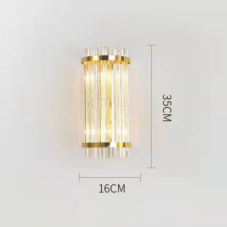 Lampa de Perete in Interior, Flippy, Lampa de Lux pentru Decor de Interior, Corp de Iluminat Tip aplica, din Inox Auriu si Cristal, Lumina Calda Rece Neutra, 35 x 16 cm, Ideal pentru Camere Mici si Medii, Transparent Auriu - vivimall.ro