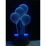 Lampa de Veghe cu Baterii/USB  3D Model Baloane Multicolor - vivimall.ro