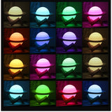 Lampa De Veghe Cu Telecomanda In Forma De Saturn 3D Saturn Light 16 Culori, Alimentare Baterii, Stand Lemn Inclus, 15 Cm
