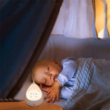 Lampa de Veghe, Vivimall, Portabila, cu 2 Moduri de Functionare, Silicon Non-Toxic, Reincarcabila USB, Senzor Miscare, Model Pisica, Alb - vivimall.ro