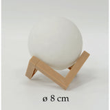 Lampa de veghe in forma de luna 3D Moon Light, alb cald alimentare baterii, fara acumulator, stand din plastic inclus, 8 cm, Vivimall - vivimall.ro