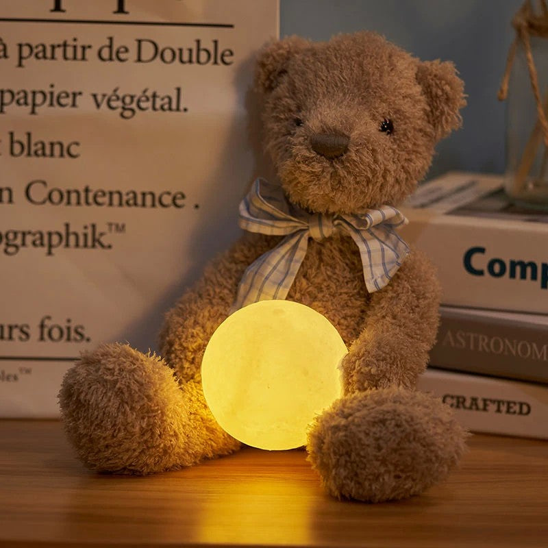 Lampa De Veghe In Forma De Luna Cu Stele 3D Moon Light, Acumulator Integrat, Alimentare Usb, Stand Din Plastic Inclus, 13 Cm, 16 Culori, Telecomanda Inclusa