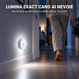 Lampa de Veghe LED, Flippy, cu Senzor de Miscare, 2 Moduri de Iluminare, Lumina Alba Rece, Acumulator 300 mAh, Incarcare USB, 0.6 W, Design Rotund, 8.5 x 2.3 cm, Alb
