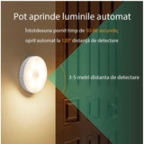 Lampa de Veghe LED, Flippy, cu Senzor de Miscare, Lumina Alba Calda si Rece, Incarcare USB, 0.6W, 300mAh, Design Rotund, Alb, 8.5x2.3 cm