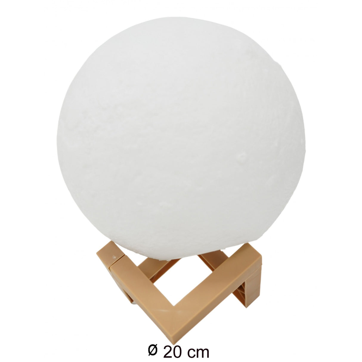 Lampa de veghe luna 3D Moon Light, lumina LED alb cald, alimentare baterii, stand din plastic, 20 cm, Vivimall - vivimall.ro