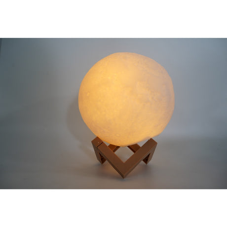 Lampa de veghe luna3D Moon Light, lumina LED alb cald, alimentare baterii, stand din plastic, 18 cm, Vivimall - vivimall.ro