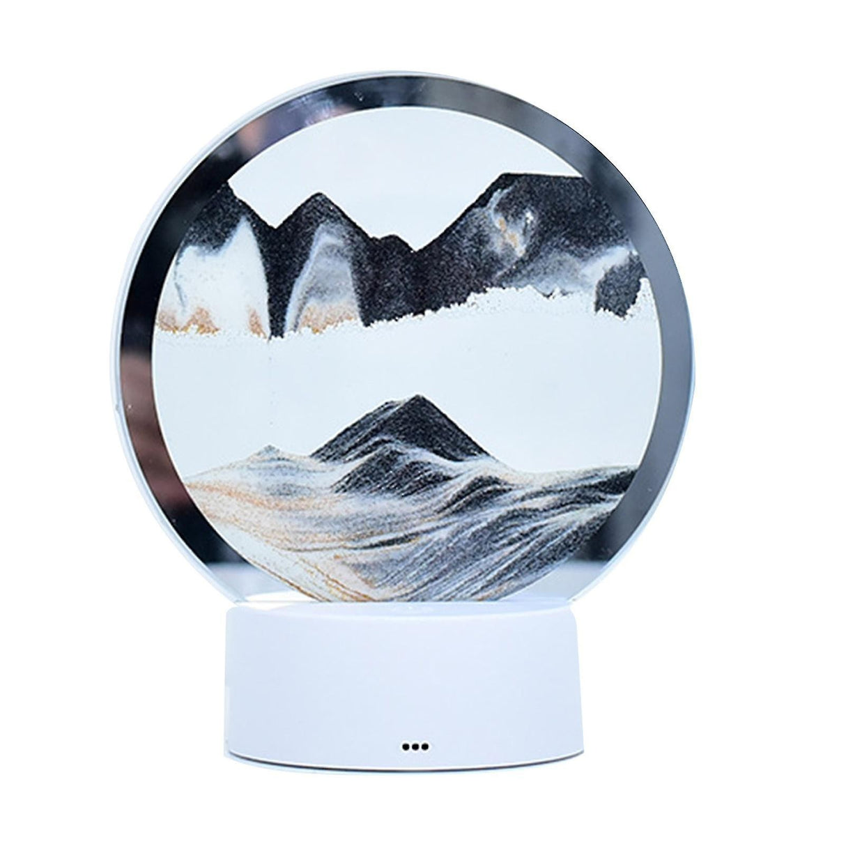 Lampa Decorativa Tip Clepsidra Imagine 3D Dinamica, Nisipuri Miscatoare, Gri/