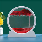 Clepsidra decorativa, Vivimall, imagine 3D dinamica, nisipuri miscatoare, 25x26.5 cm, cadru alb, Rosu - vivimall.ro