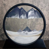 Clepsidra Vivimall decorativa, imagine 3D dinamica, nisipuri miscatoare, 25x26.5 cm, cadru negru, Gri - vivimall.ro