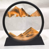 Clepsidra decorativa Vivimall, imagine 3D dinamica, nisipuri miscatoare, 25x26.5 cm, cadru negru, Auriu - vivimall.ro