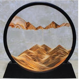 Clepsidra decorativa Vivimall, imagine 3D dinamica, nisipuri miscatoare, 25x26.5 cm, cadru negru, Auriu - vivimall.ro