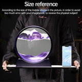Decoratiune tip clepsidra, Vivimall, imagine 3D dinamica, nisipuri miscatoare, 25x26.5 cm, cadru negru, Mov - vivimall.ro