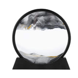 Clepsidra Vivimall decorativa, imagine 3D dinamica, nisipuri miscatoare, 25x26.5 cm, cadru negru, Gri - vivimall.ro