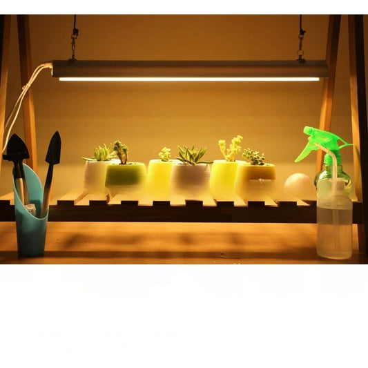 Lampa dubla pentru cresterea plantelor Vivimall, 50 cm, T5, tehnologie LED, nu afecteaza plantele, potrivit pentru intregul ciclu de crestere, lumina alb calda - vivimall.ro