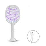 Lampa Electrica Impotriva Tantarilor, 42.5 X, Reincarcabila Cu Cablu Usb Inclus, Plasa Din Aluminum, Alb - vivimall.ro